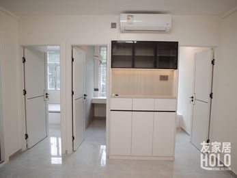 馬鞍山利安邨430呎三房公屋客飯廳與房間動線設計