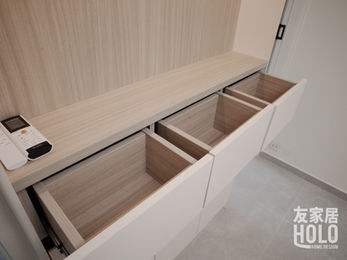 利安邨430呎公屋餐邊櫃抽屜及收納細節