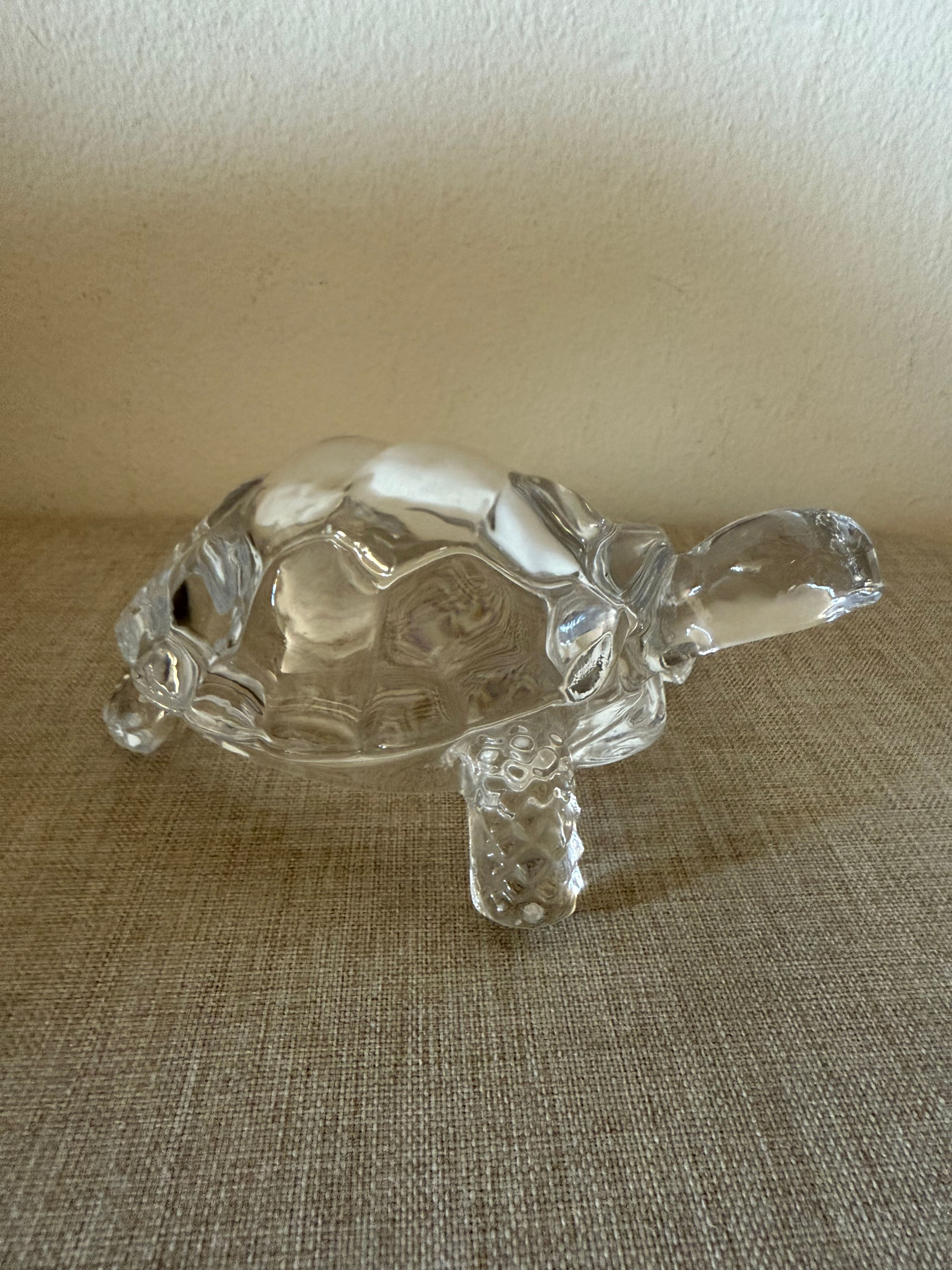 Pressed Glass Tortoise Figurine