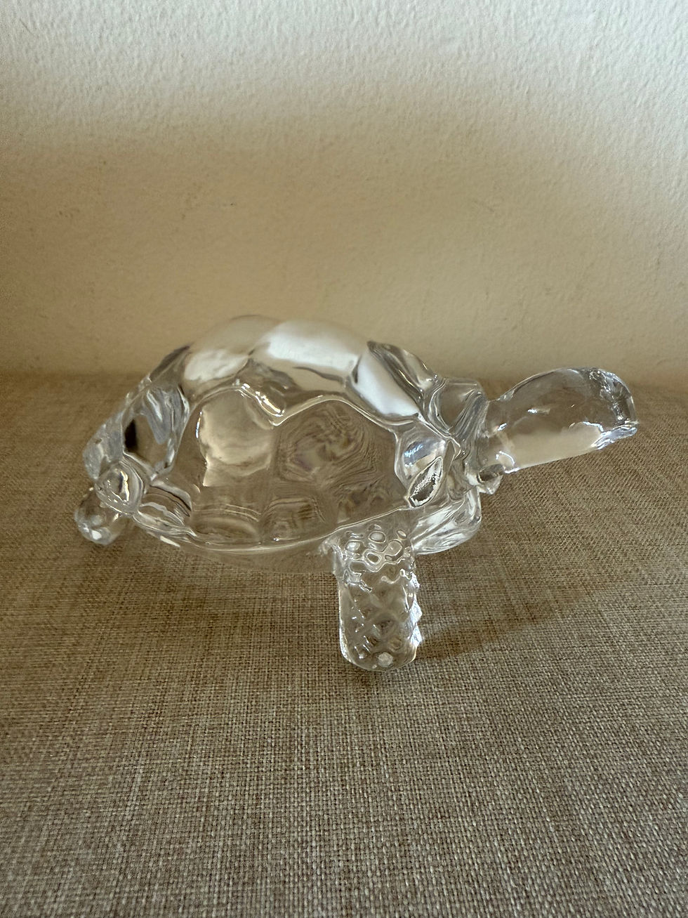 Pressed Glass Tortoise Figurine