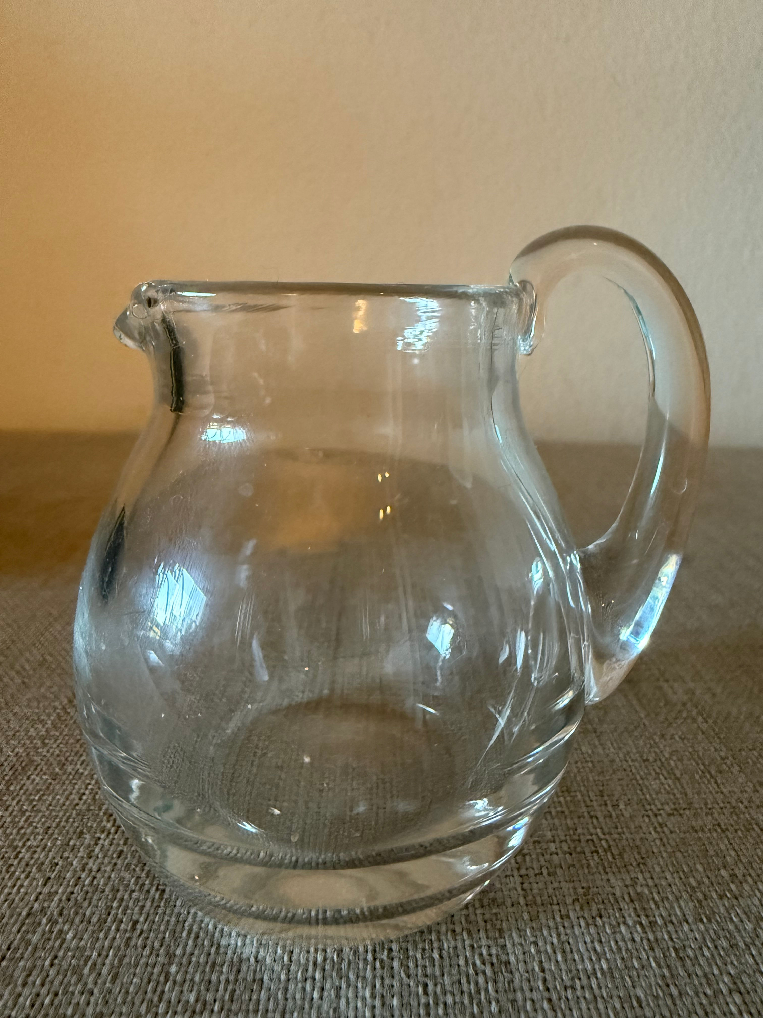 Miniature Handblown Clear Glass Creamer