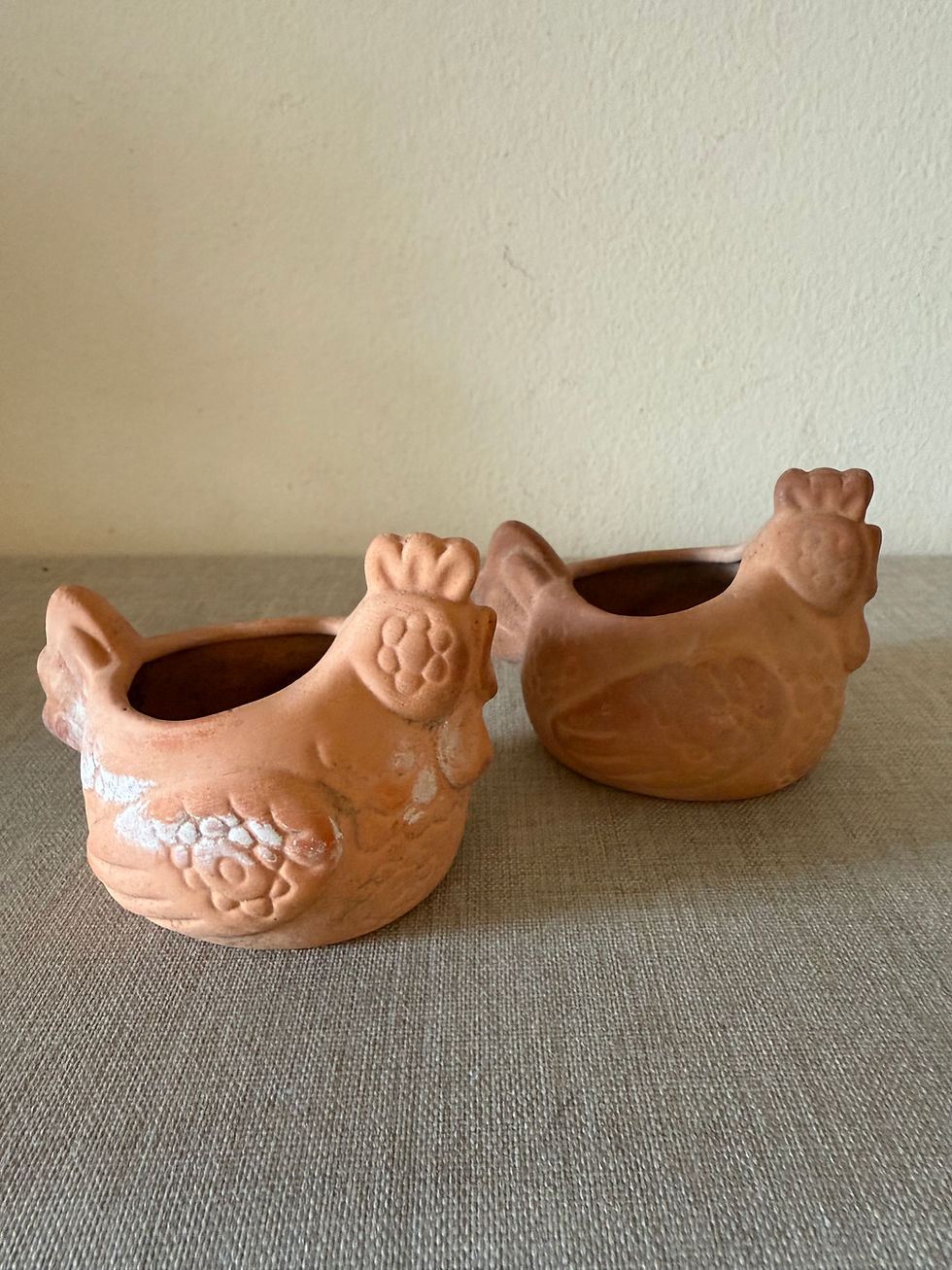 Miniatura: Pair of Terracotta Hen Planters