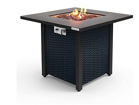 Outdoor Pit CSA Approved Safe 40,000 BTU Pulse Ignition Propane Gas Fire Table Tabletop, R
