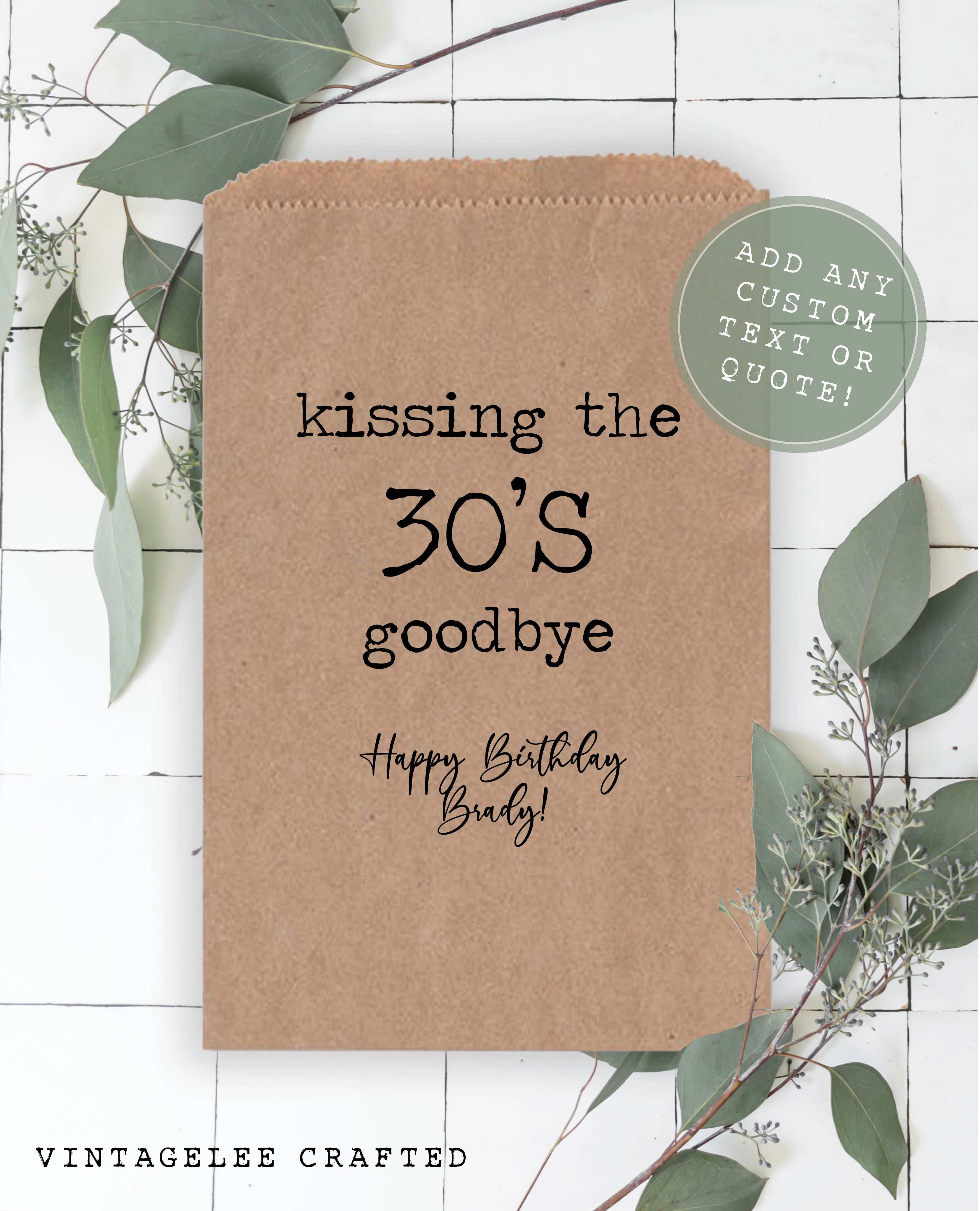 Milestone birthday favor bags