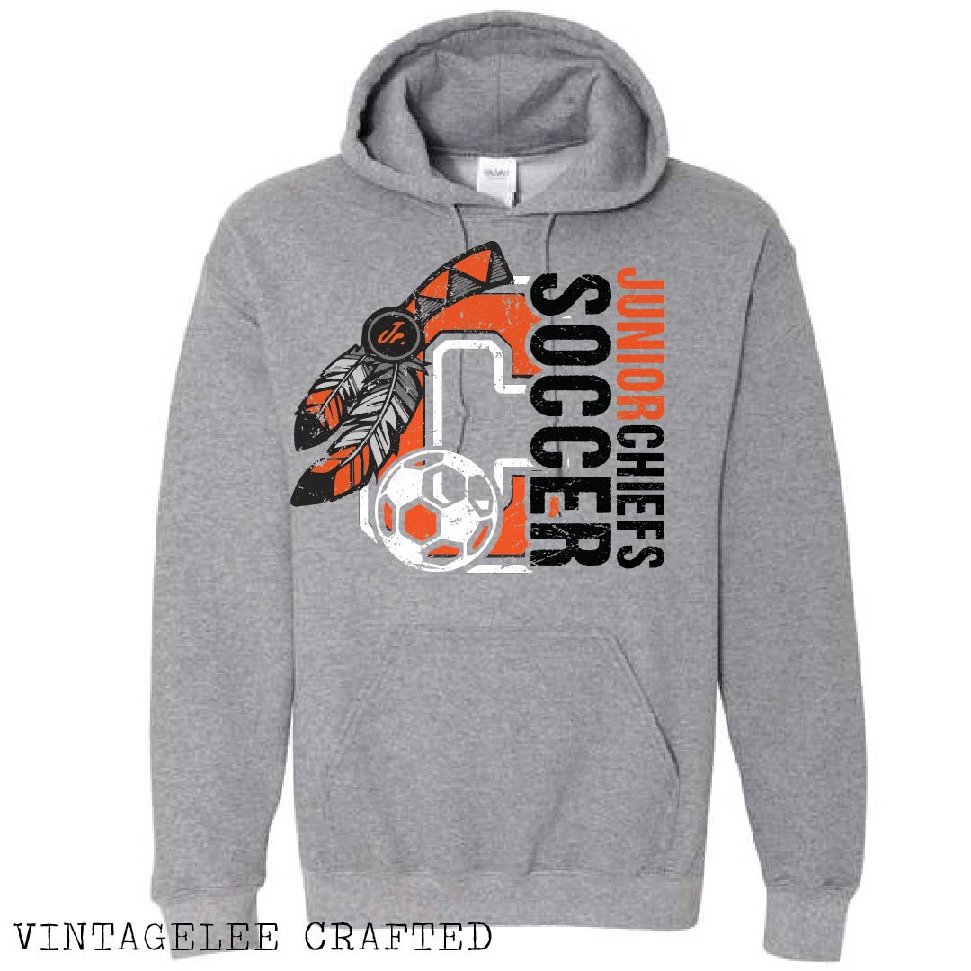 Cheboygan Junior Chiefs Soccer Gray Hoodie