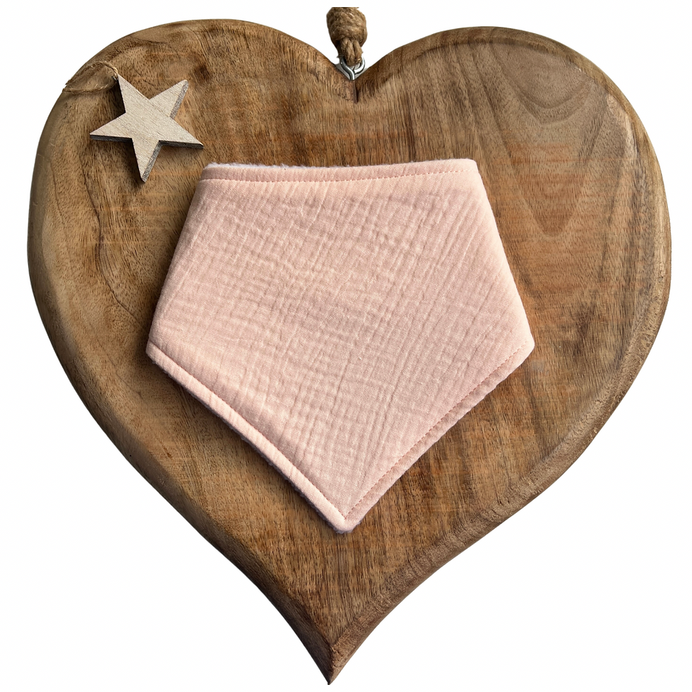Thumbnail: Peach Muslin Cotton Bib