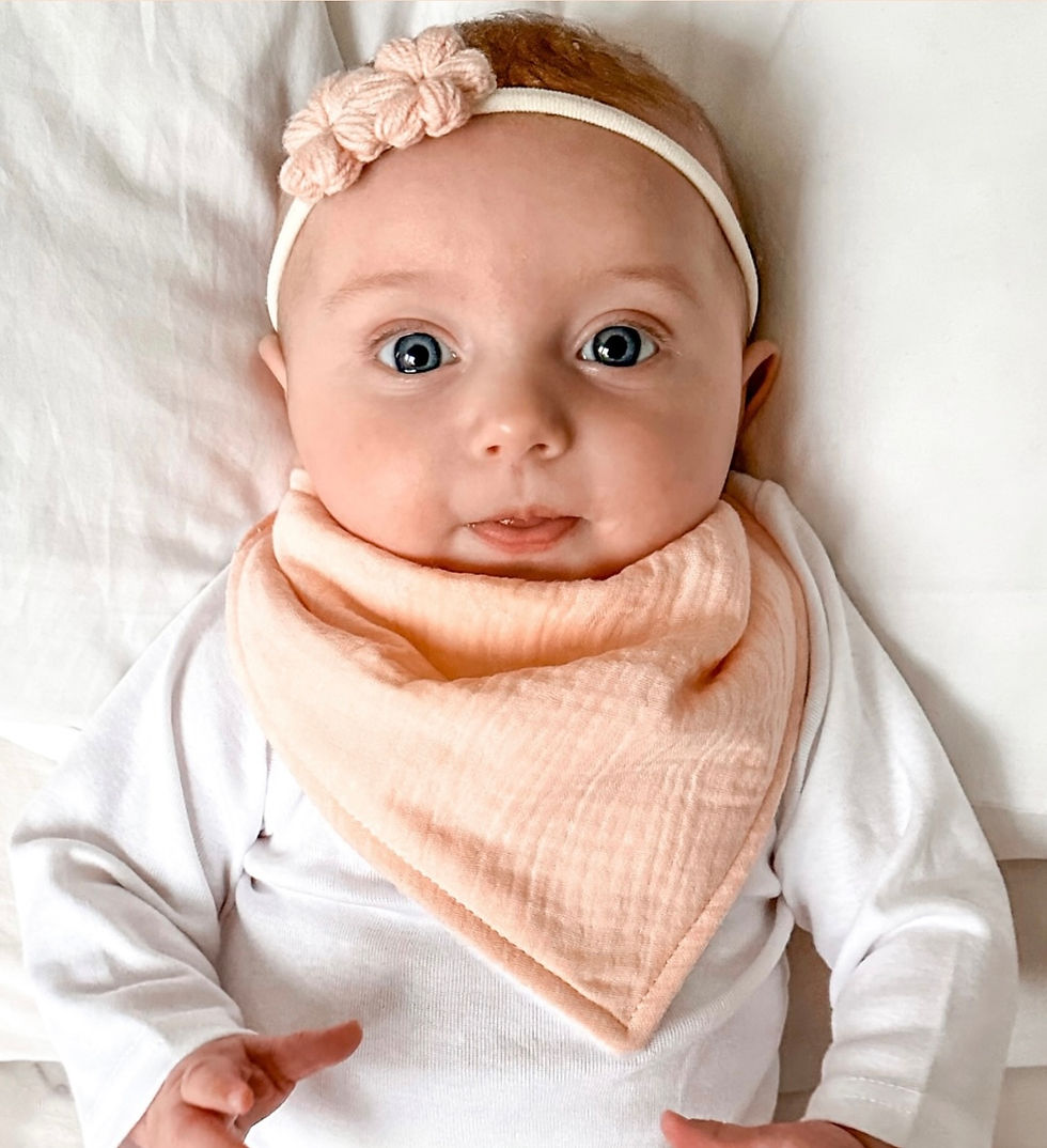 Thumbnail: Peach Muslin Cotton Bib
