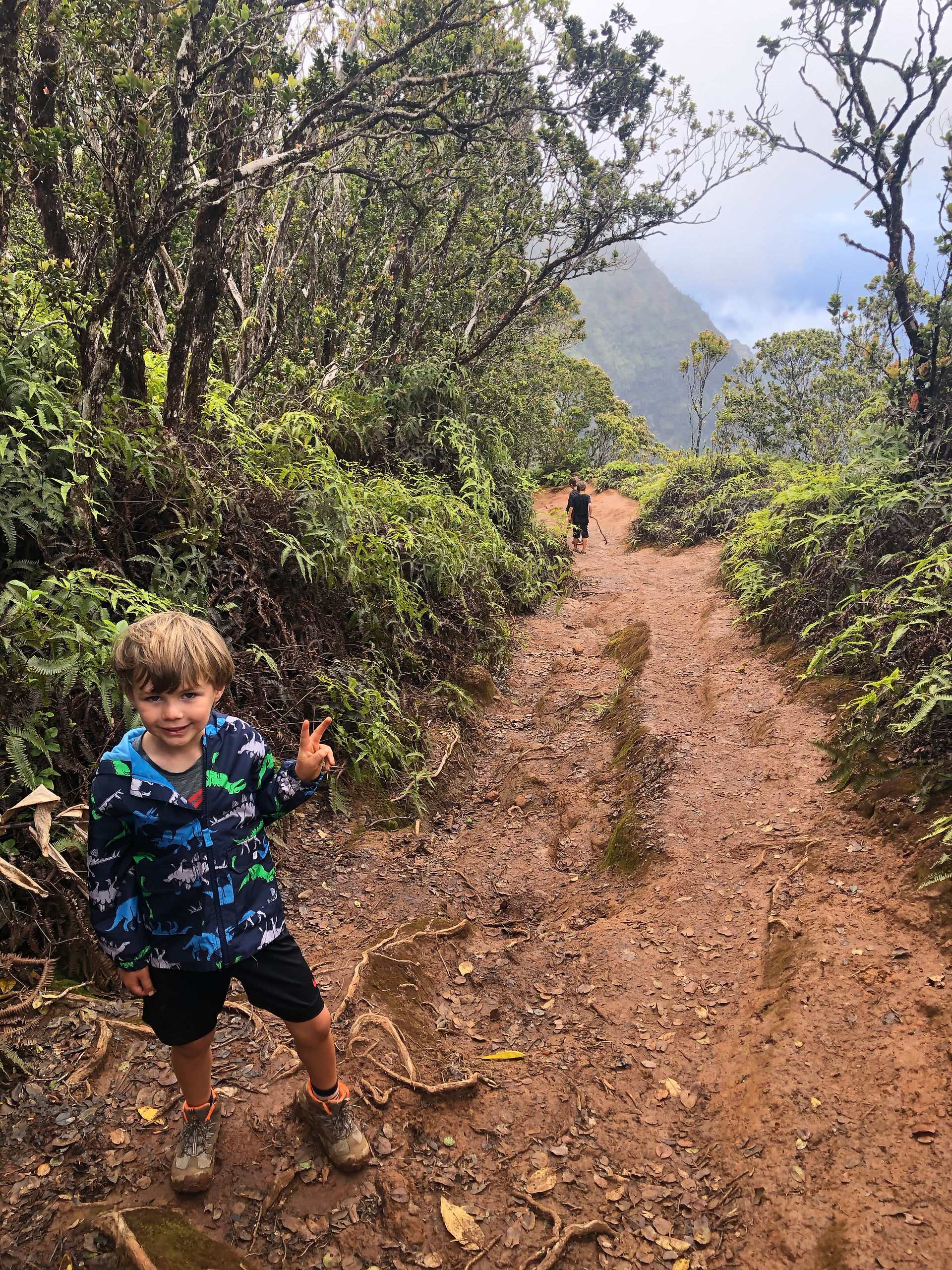 my 4 yo on the trail