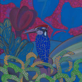 Discover "Wind Angel VI," a striking 20x24 inch acrylic on canvas painting by National Award-winning artist B. Devaraj
