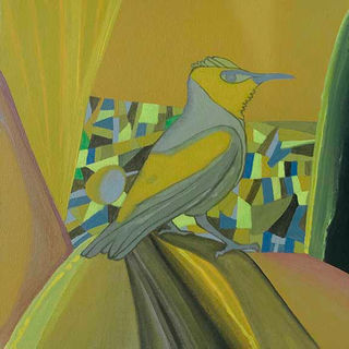 Painting titled "Floating Patches V" by B Devaraj