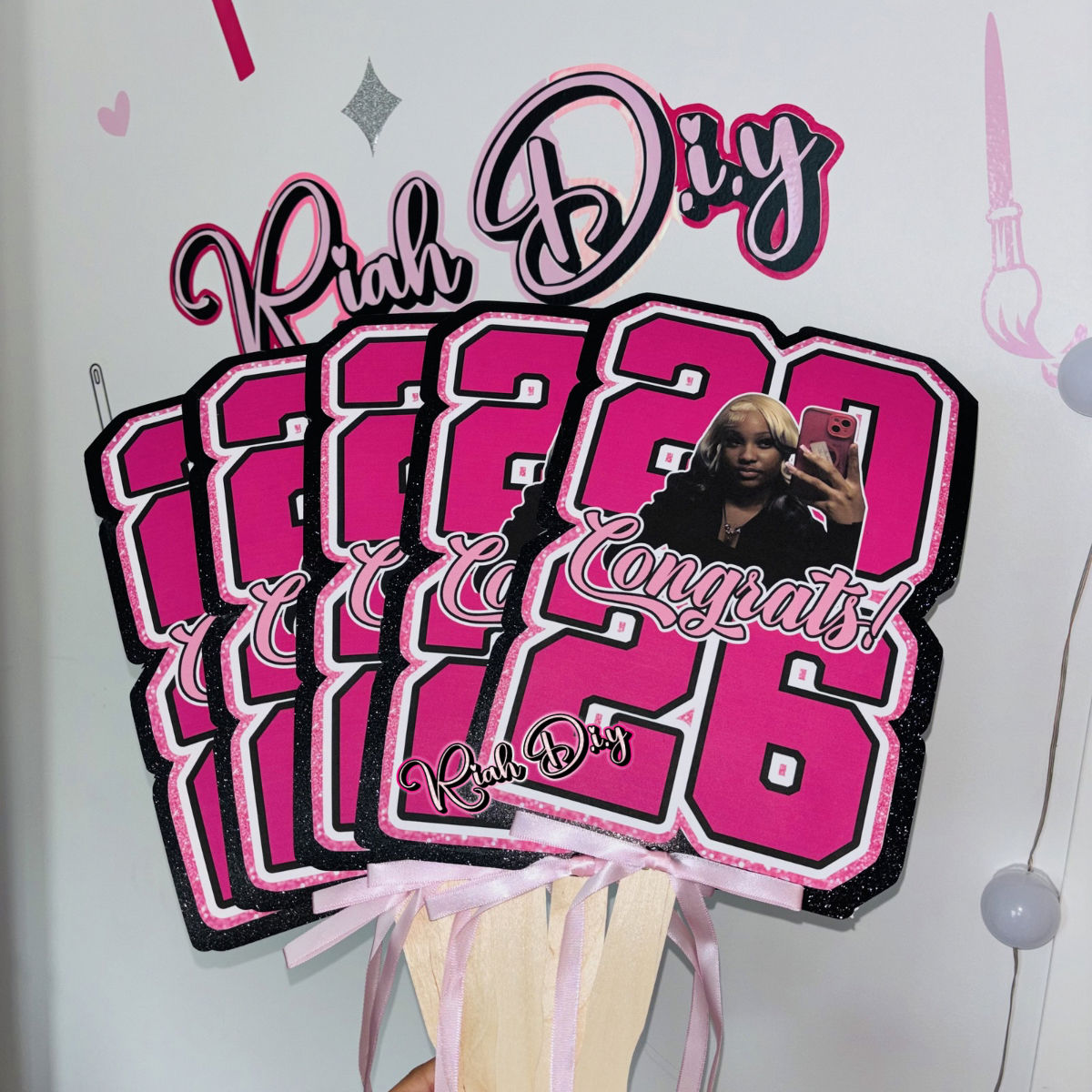 Glitter Hype Fan w/ bow