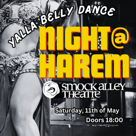 A Night at the Harem at the Smock Alley Theatre, May 2024. Producer and choreographer Cida Arcanjo. Yalla Belly Dance.