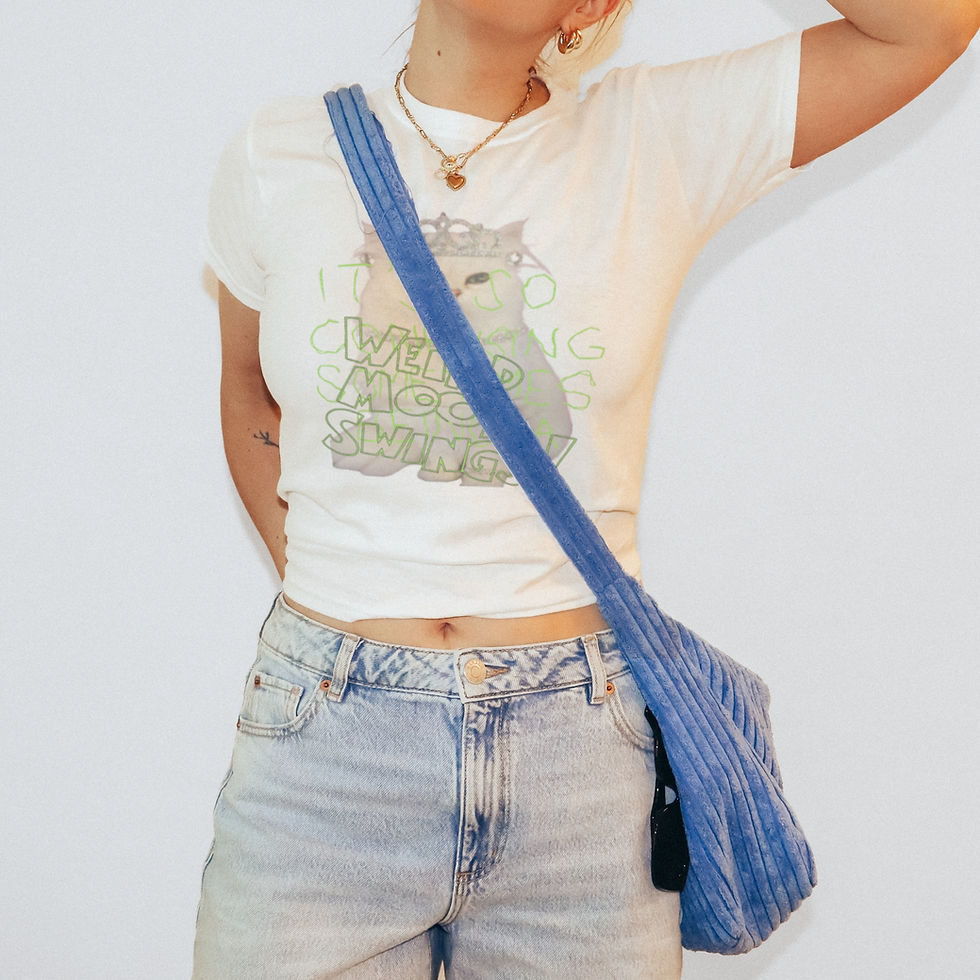 Just chill honey y2k baby tee in white