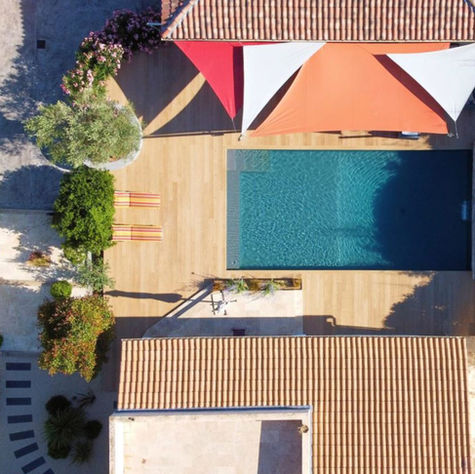 Aerial view garden Aix en Provence. Landscape architect