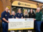 James Mulholland, Tracey McAuley, and Julina Butler from Moyle Community First Responders accept a cheque for £7899.00 from David Lennox, Sarah Lynch and Leslie Ann Stewart from NFU Causeway at their offices in Ballymoney.