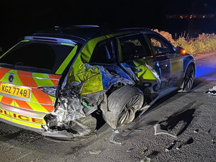 Two police officers injured following a road traffic collision