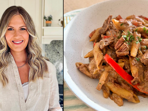 Jill Bakes | Slow Cooker Creamy Peppered Beef Pasta