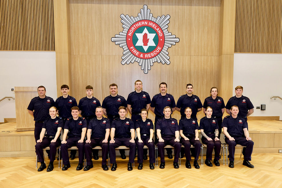 (NIFRS December Graduation Cohort) All Trainees – It was a momentous day (Thursday 4 December 2025) for NIFRS as it celebrated the graduation of 18 New Wholetime (Full-time) Firefighters from its LDC, Cookstown.