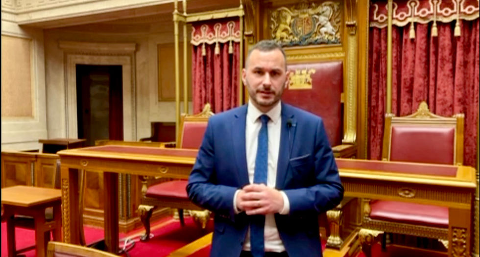 TUV North Antrim MLA Timothy Gaston speaking this afternoon in a video statement.