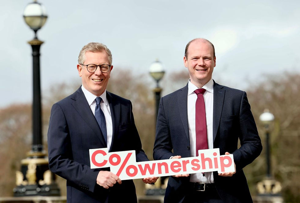 Northern Ireland Communities Minister Gordon Lyons is pictured with Mark Graham, Chief Executive of Co-Ownership.