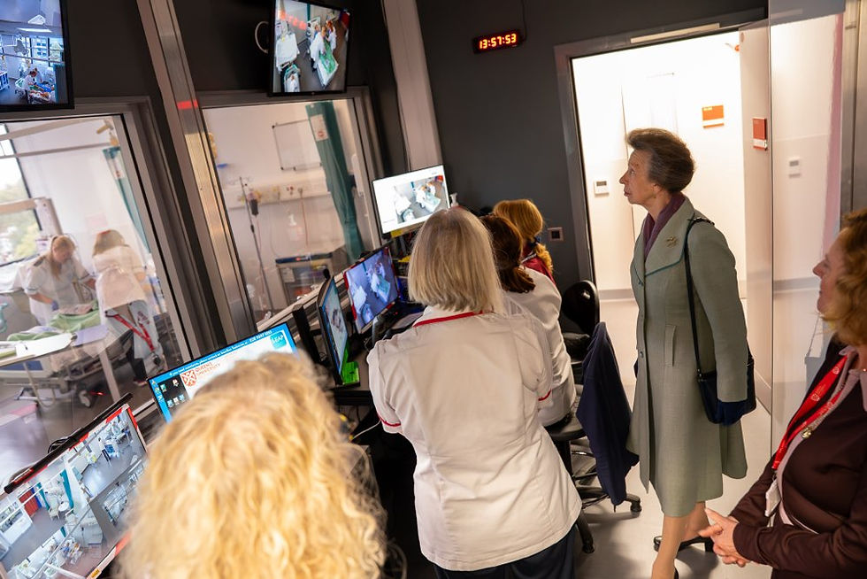 Her Royal Highness The Princess Royal attended the School of Nursing & Midwifery at Queen's University Belfast on Wednesday where she met with midwifery students, lecturers and midwives.