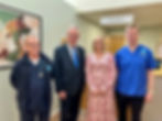 Dr Conor Gorman, Dr Eimear McLaverty, Health Minister Mike Nesbitt and Dr Joe Devlin at Glengormley Practice.