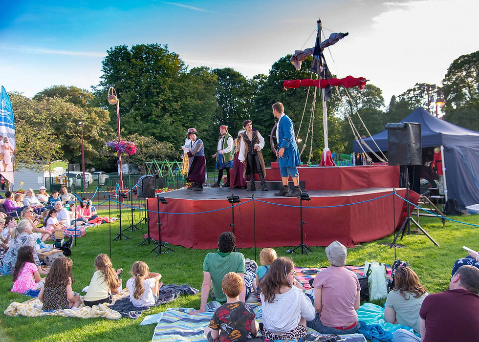 Outdoor theatre in park on sunny day