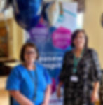 Donna Hanna and Gill Murphy pictured at an event celebrating 25 years of Causeway Hospital.