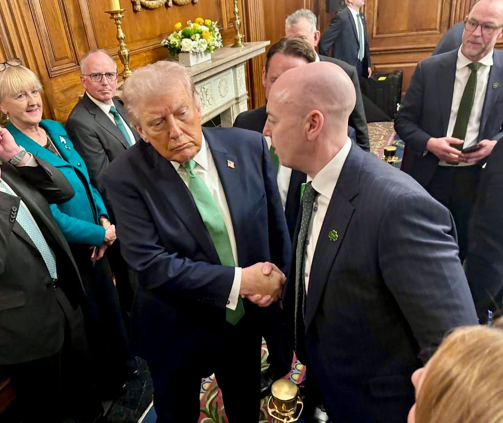 Jon Burrows shakes hand with US President Donald Trump