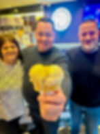 Neven enjoys ice cream with Danielle & Arnaldo Morelli at Morelli’s Ice Cream Portrush.