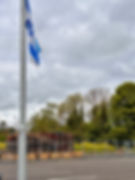 The Israeli flag at a car park on Knockan Road in Broughshane