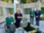 Pictured in the ‘Area of Peace’ RUC George Cross Foundation Memorial Garden, located at PSNI headquarters, Belfast is RUC GC Foundation volunteer Michael Wilson QPM; Justice Minister Naomi Long; RUC GC Foundation volunteer Roy Black and RUC GC Foundation Chairman Stephen White OBE where they took time out to reflect on the sacrifice made by police ahead of National Police Memorial Day.