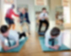 Personal Trainer, Kenneth During putting pupils from Cambridge House Grammar School and the Mayor of Mid and East Antrim Council, Councillor Jackson Minford through their paces during the World of Work programme. 