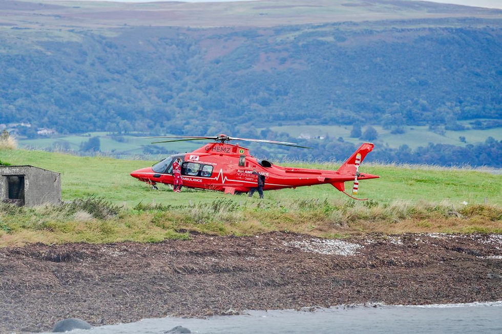 Air Ambulance NI landed on a coastal field