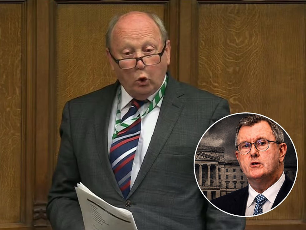 North Antrim MP Jim Allister, and inset, former Lagan Valley MP, Jeffrey Donaldson