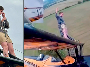 Ballymena adventurer takes to the skies in daring wing walk for Air Ambulance NI