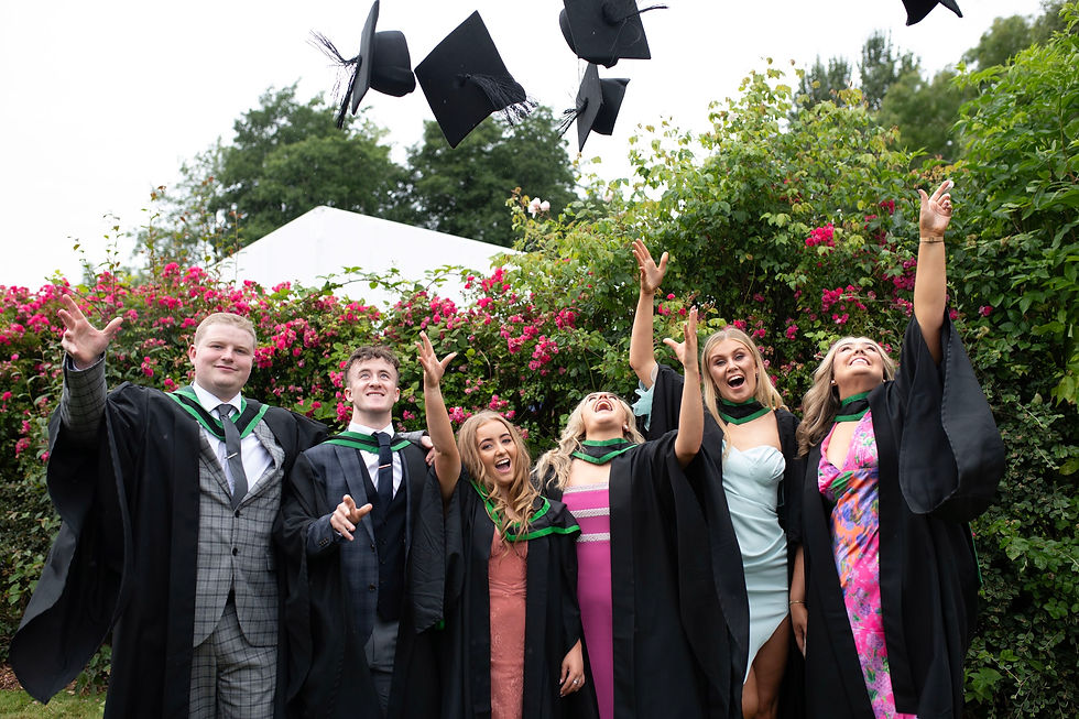 Ulster University graduates celebrating!