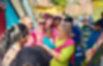 Valerie with students from Dunclug College, touching lives in the slums of New Delhi, India