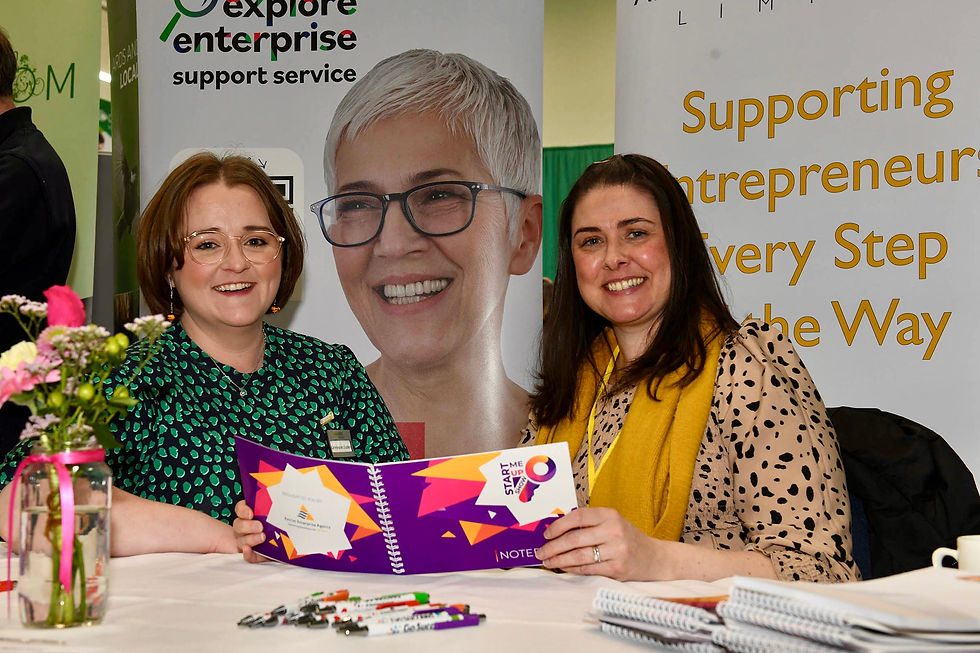 CAFRE Horticulture Careers Day organiser, Caithriona McCrudden with Emma Duffy from Antrim Enterprise Agency at the Greenmount Campus, Opportunities in Horticulture Careers Fair.