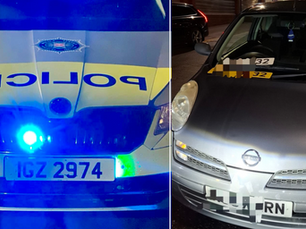 Driver ‘forgot’ insurance, MOT and plates: Slew of offences uncovered after Interceptors stop in Ballymena