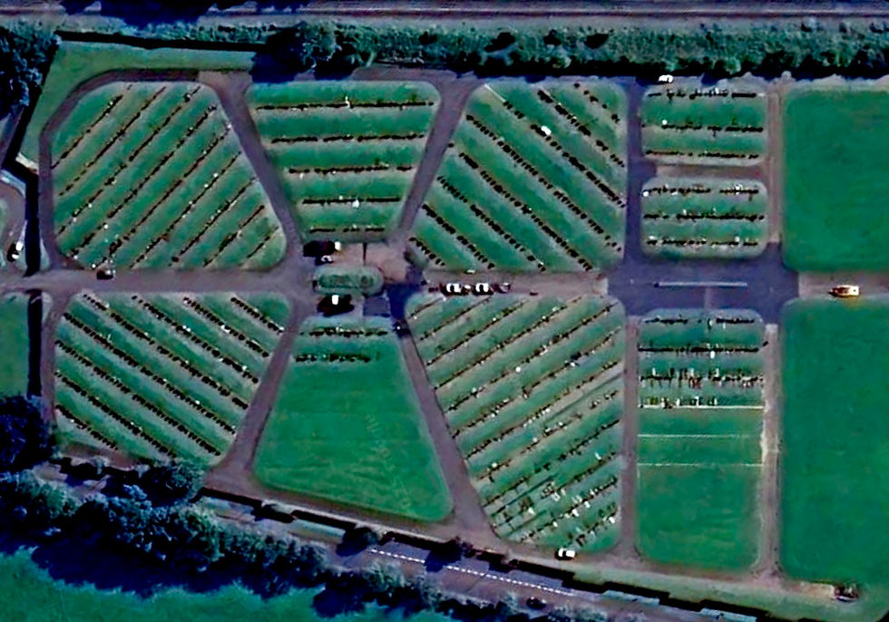 Aerial view of Ballee Cemetery
