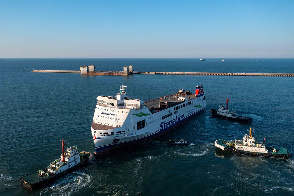 Stena Connecta in the water at the China Merchants Jinling Shipyard, Weihai, China.