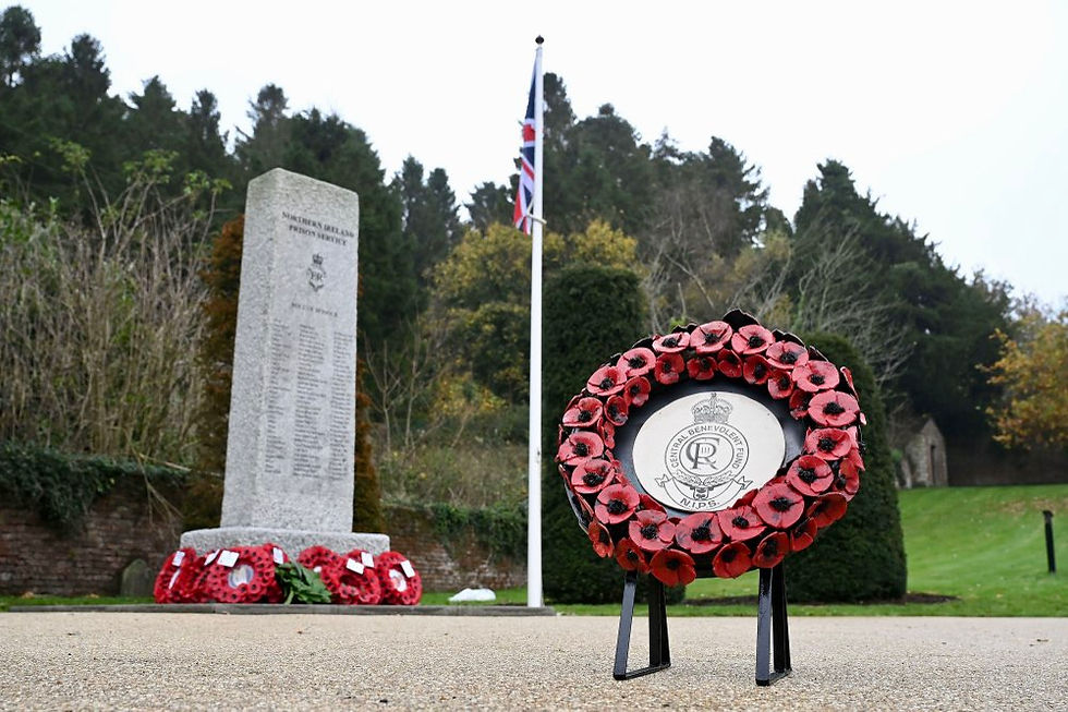 A commemorative ceramic Poppy Wreath made by prisoners in Maghaberry Prison. 