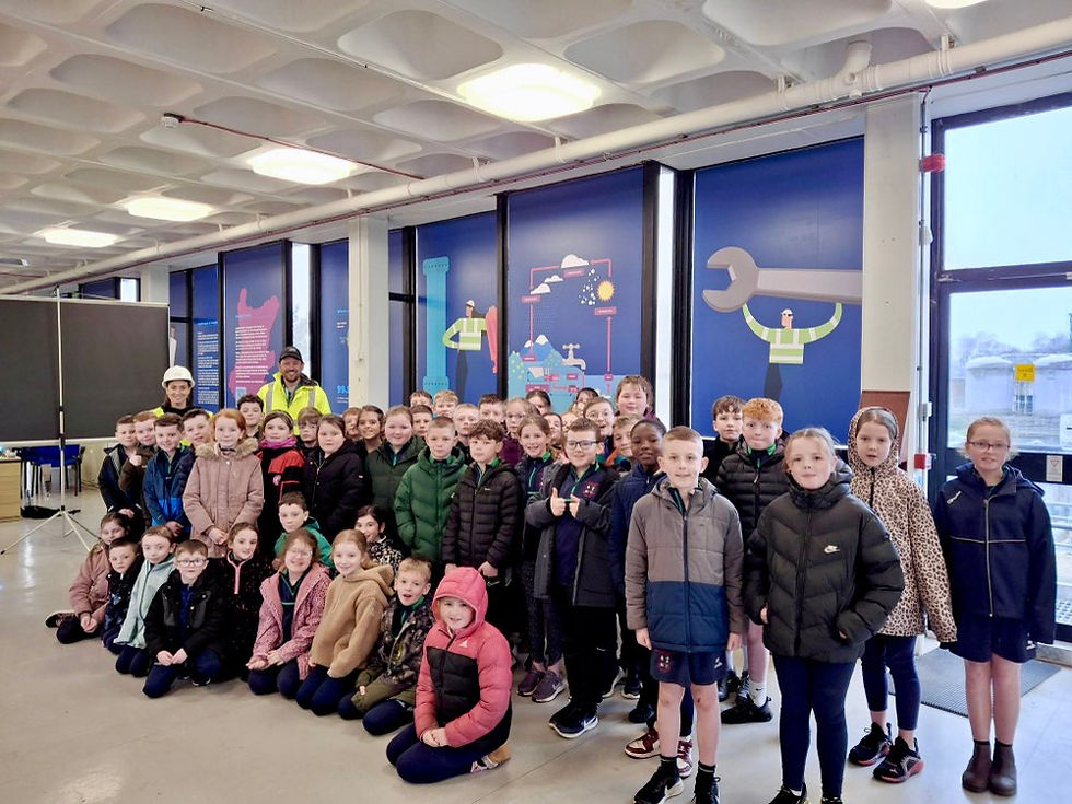 Students from St Oliver Plunkett Primary School Toome are pictured on their recent tour of NI Water’s Moyola Water Treatment Works.