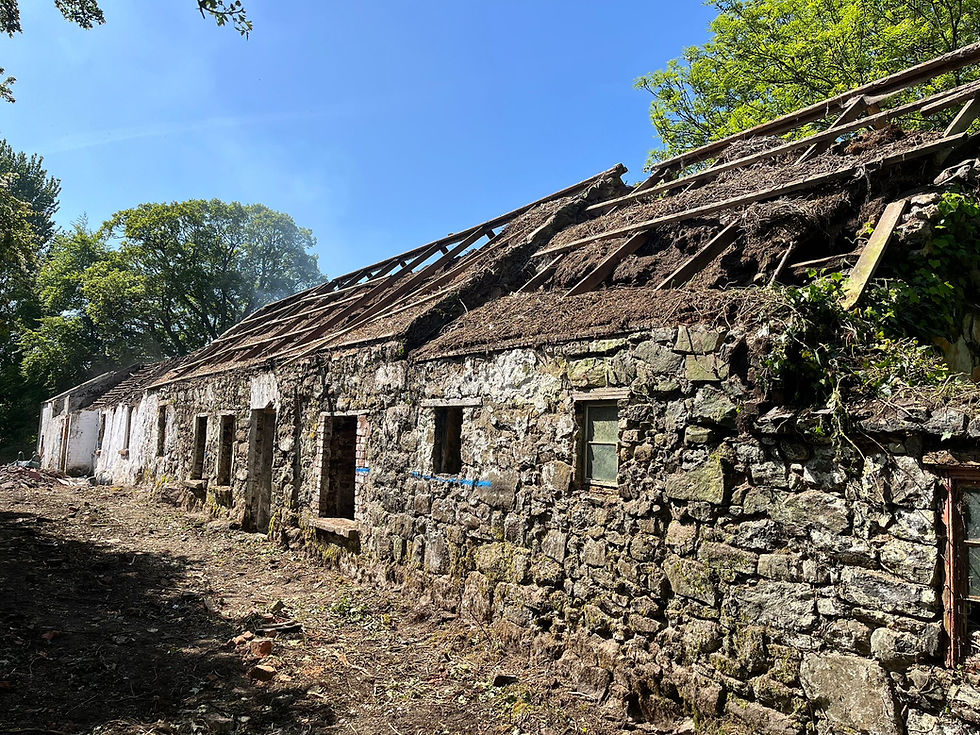 The cluster of abandoned cottages dates back to the 1800s