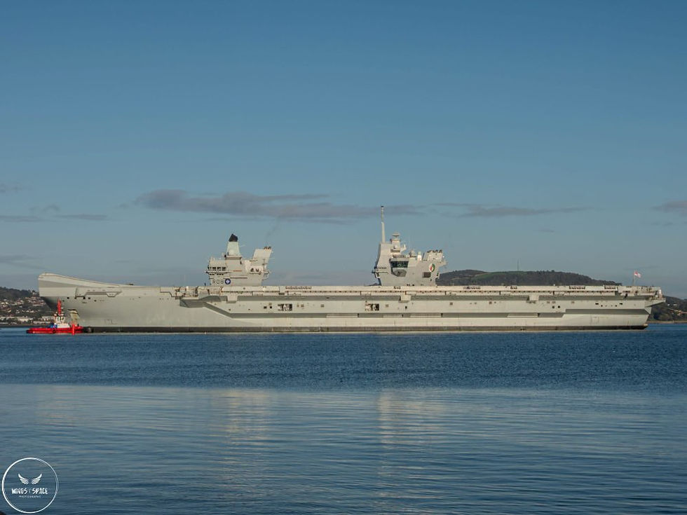 HMS Queen Elizabeth sailing into Belfast on Wednesday morning.