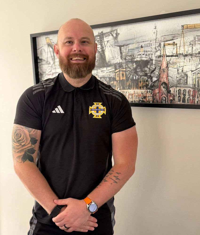 Ballycarry dad County Antrim man, John Marshall, as he graduates this week from Ulster University with a degree in Sports Coaching and Performance