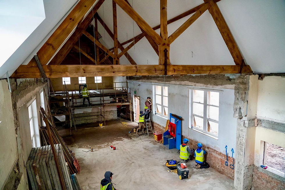 Restoration work inside a listed building
