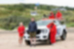Andrew Todd with the RNLI lifeguard team at Whiterocks Beach