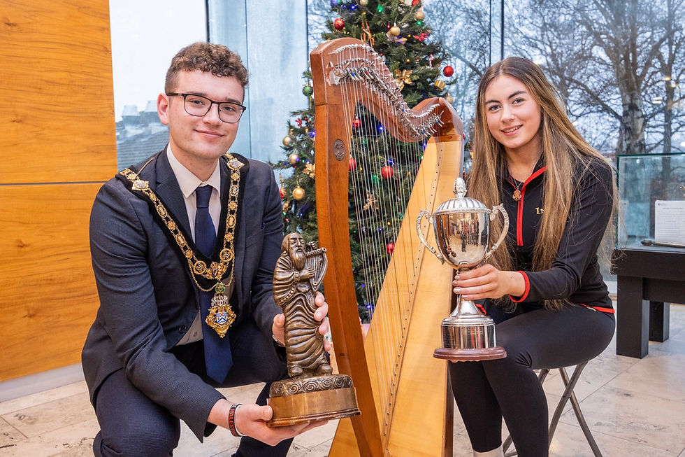 Mayor of Causeway Coast and Glens, Councillor Ciarán McQuillan has hosted a reception to celebrate the success of local musician and Irish dancer Larissa Fleck.